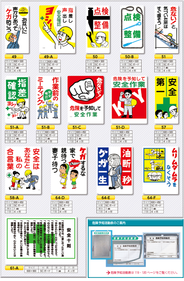 危険予知標識 安全標識、安全用品、安全工事看板の「つくし工房」