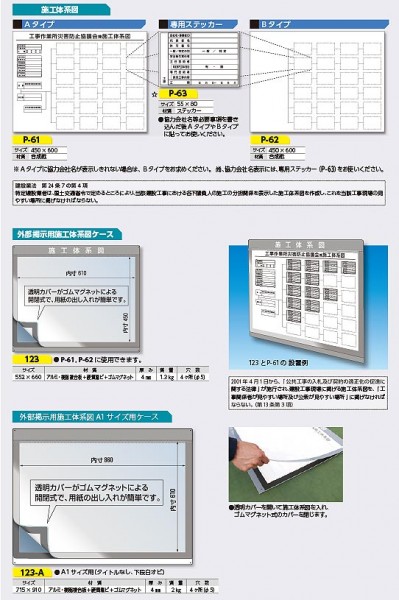 外部掲示用施工体系図A1サイズ用ケース 123-A つくし工房 通販